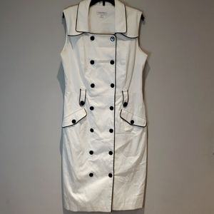 Calvin Klein trench coat style dress, midi dress, office wear, size 8